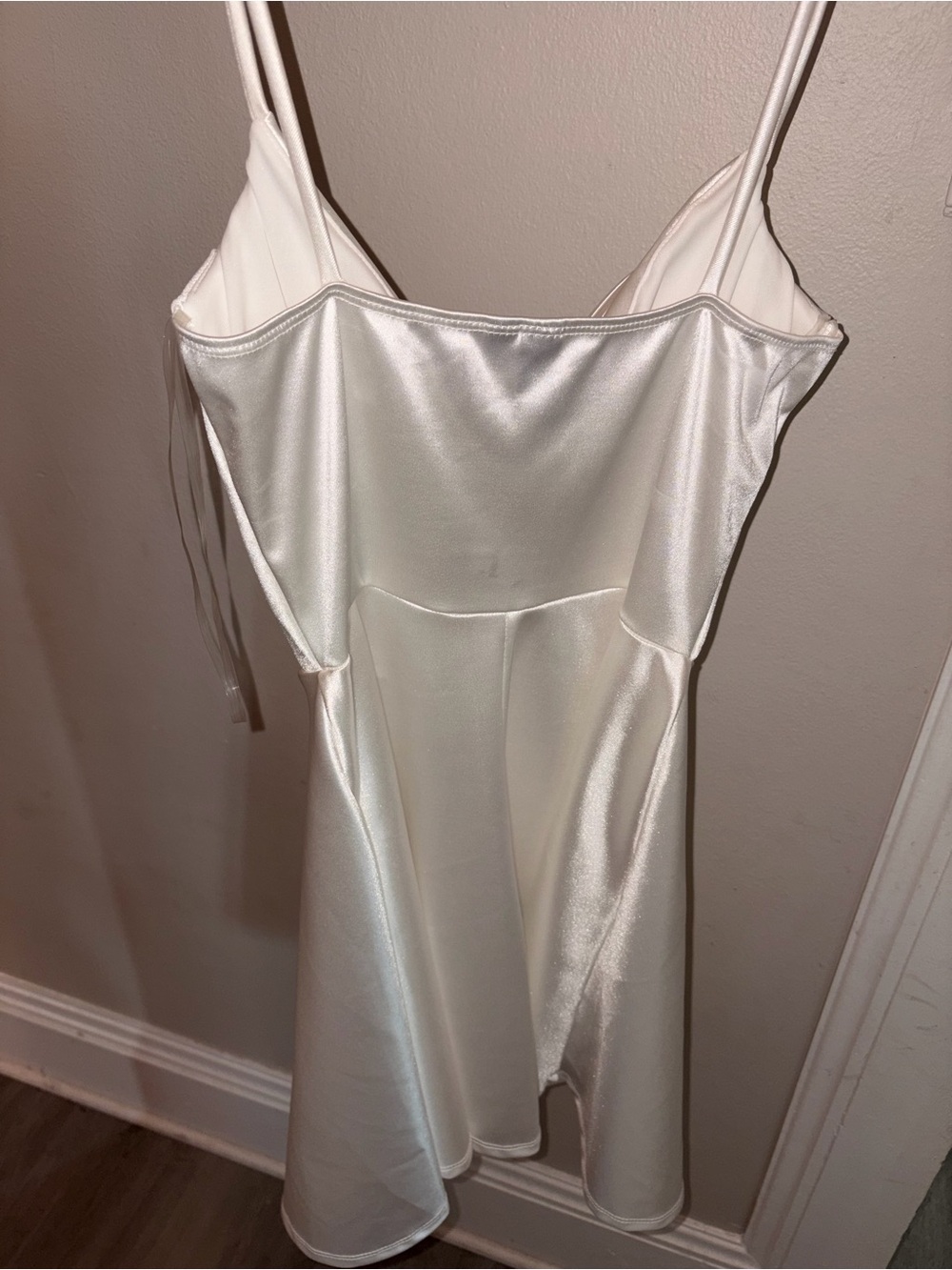 Windsor Ivory Satin Party Mini Dress - Picture 9 of 10
